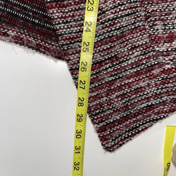 Lucky Brand Red & Gray Marled Knit Open Front Waterfall Cardigan Xsmall Women’s - Picture 10 of 13